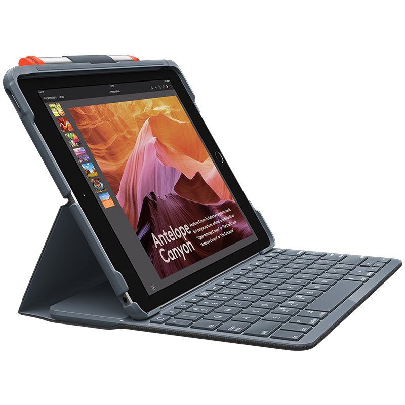 Logitech Slim Folio for iPad (5th and 6th gen) - BT - Carbon Black – product photo
