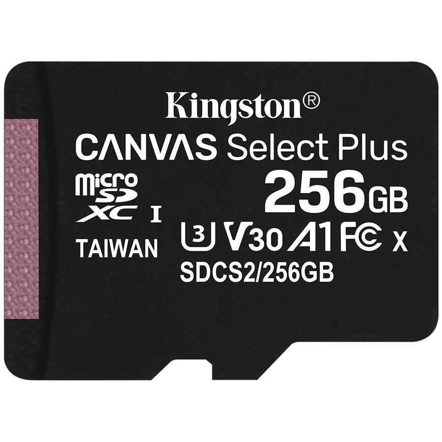 Kingston 256GB micSDXC Canvas Select Plus 100R A1 C10 Single Pack w/o ADP