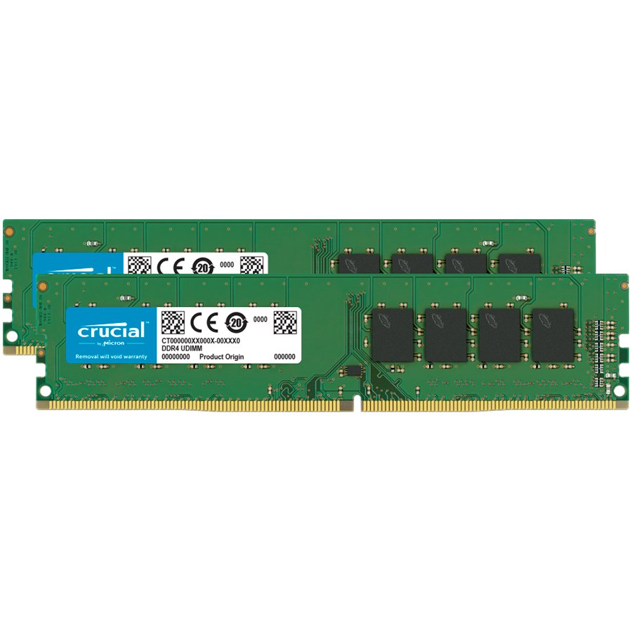 Crucial 32GB Kit (2x16GB) DDR4-3200 UDIMM CL22 (8Gbit/16Gbit)