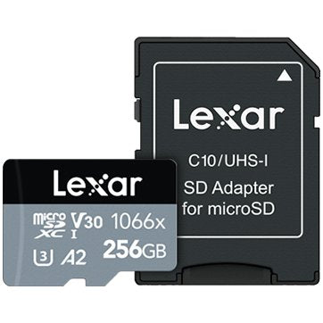 Lexar 256GB High-Performance 1066x microSDXC UHS-I, up to 160MB/s read 120MB/s write C10 A2 V30 U3