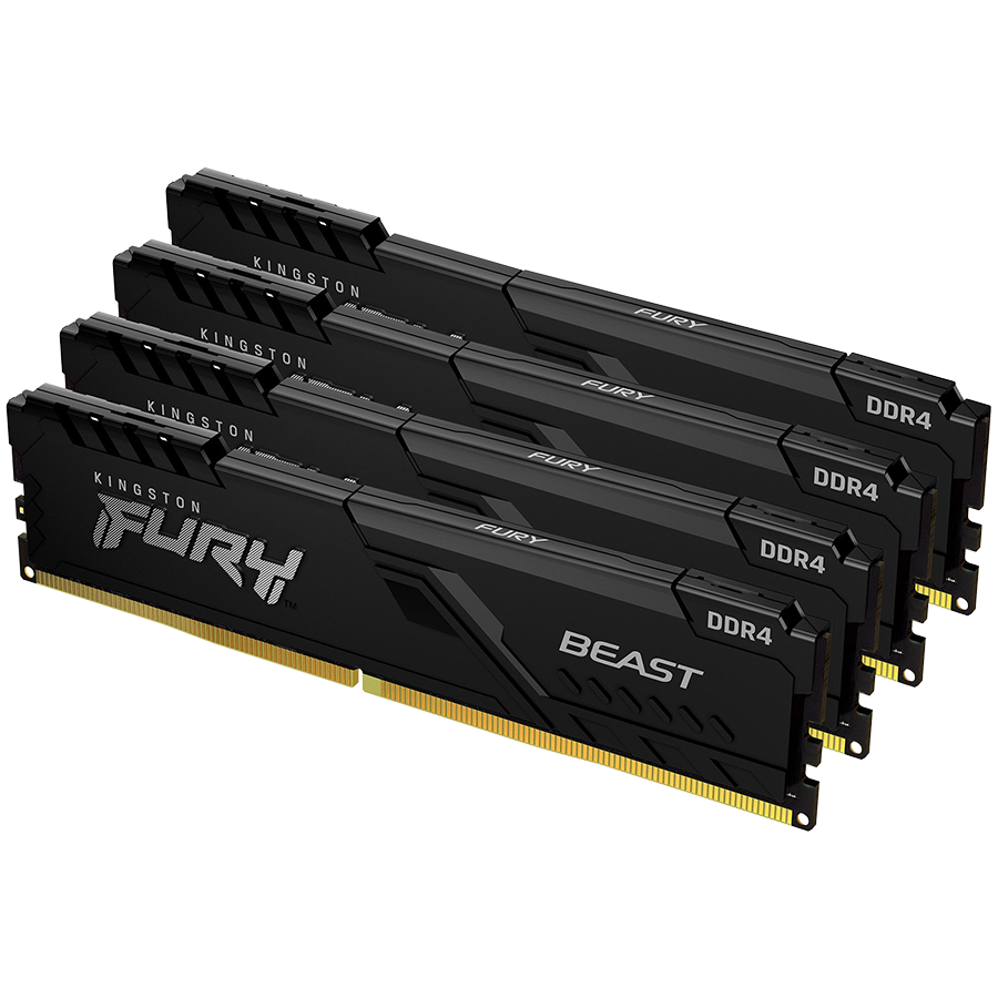 Kingston DRAM 64GB 3200MT/s DDR4 CL16 DIMM (Kit of 4) FURY Beast Black