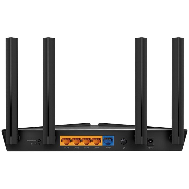 TP-Link Archer AX23 AX1800 Dual-Band Wi-Fi 6 Router, 574 Mbps at 2.4 GHz + 1201 Mbps at 5 GHz, 4× Antennas, 1× G WAN Port + 4× G LAN Ports, 1024-QAM, OFDMA, Tether App, WPA3, AP mode, OpenVPN, PPTP