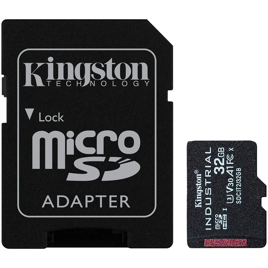 Kingston 32GB microSDHC Industrial C10 A1 pSLC Card + SD Adapter