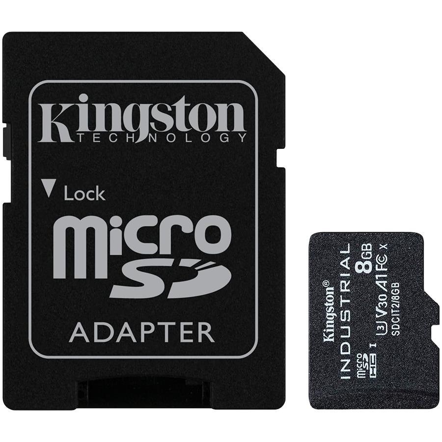 Kingston 8GB microSDHC Industrial C10 A1 pSLC Card + SD Adapter