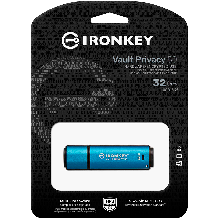 Kingston IronKey 32GB USB 3.2 Gen 1 Vault Privacy 50 Series