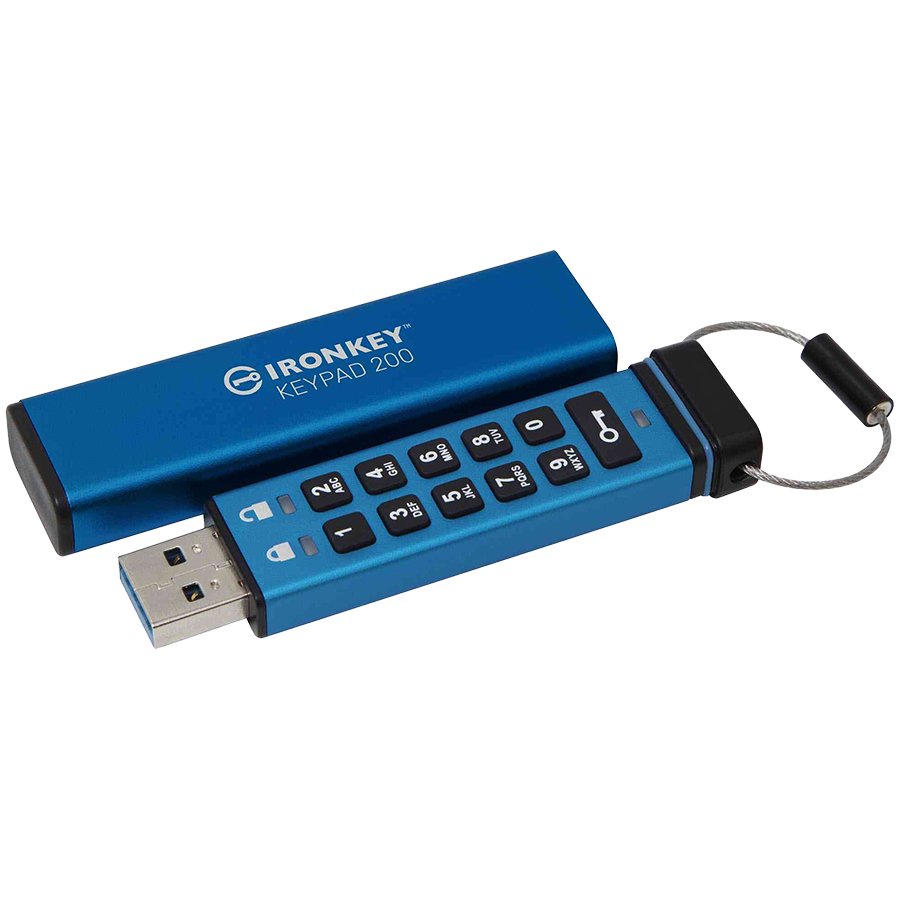 Kingston 128GB IronKey Keypad 200, FIPS 140-3 Lvl 3 (Pending) AES-256 Encrypted