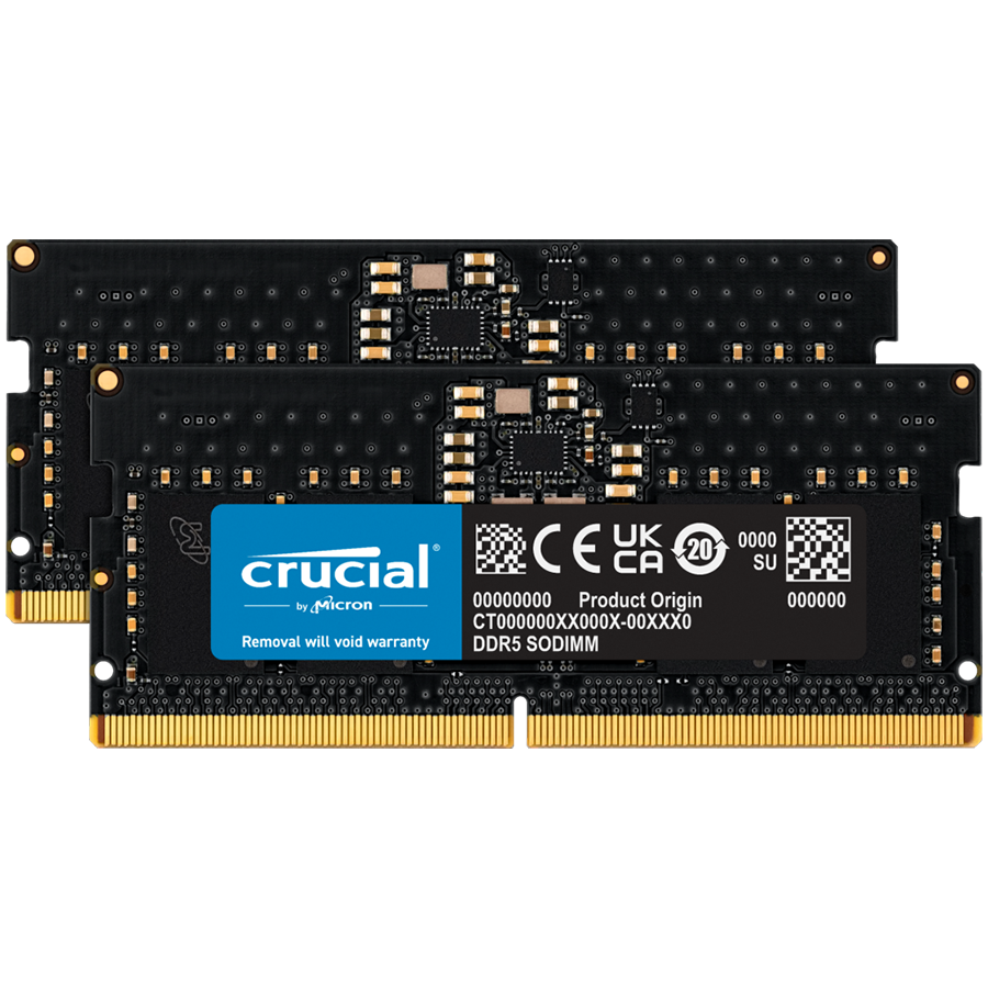 Crucial 32GB Kit (2x16GB) DDR5-4800 SODIMM CL40 (16Gbit)