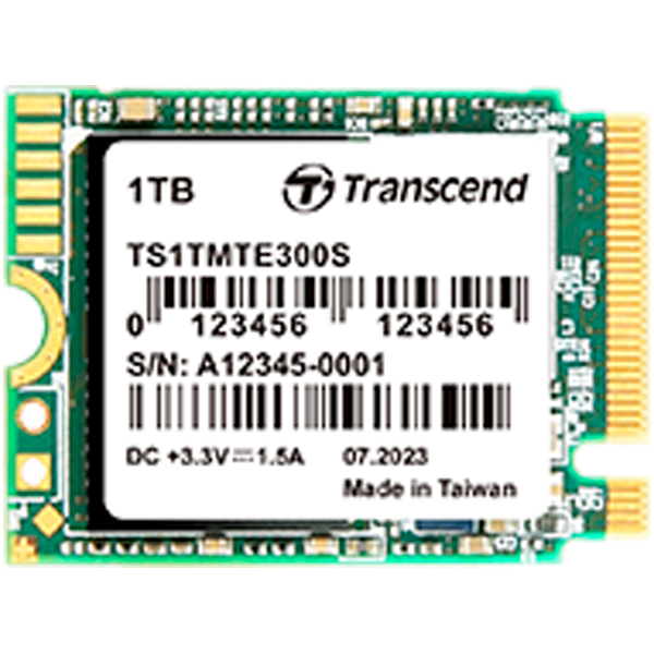 Transcend 1TB, M.2 2230, PCIe Gen3x4, NVMe, TLC, DRAM-less