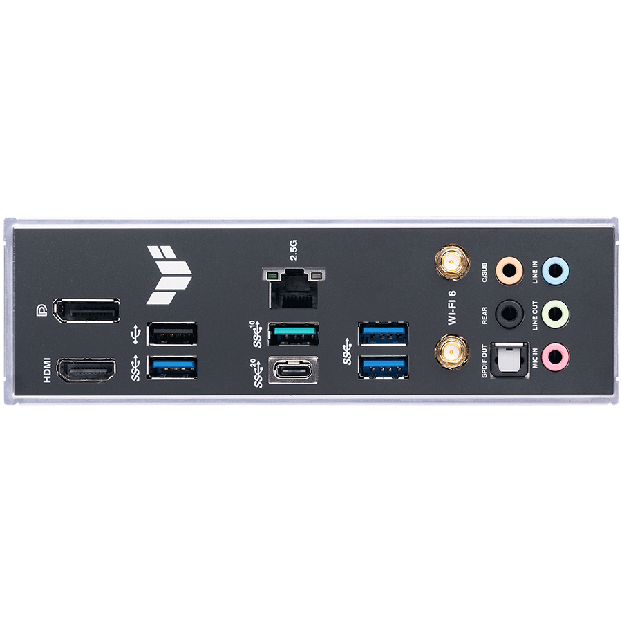 ASUS TUF GAMING B760-PLUS WIFI LGA1700 ATX gaming MB - Intel B760 4xDIMM DDR5 3xM.2 4xSATA PCIe 5.0 2.5Gb Ethernet WiFi 6 + Bluetooth 1xDisplayPort 1xHDMI with Aura Sync support