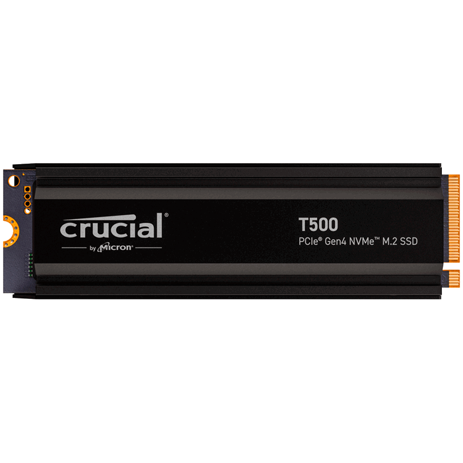 Crucial T500 1TB PCIe Gen4 NVMe M.2 SSD with heatsink