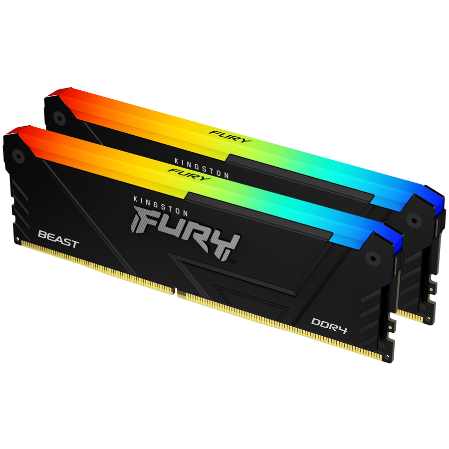 Kingston 32GB 3200MT/s DDR4 CL16 DIMM (Kit of 2) FURY Beast RGB
