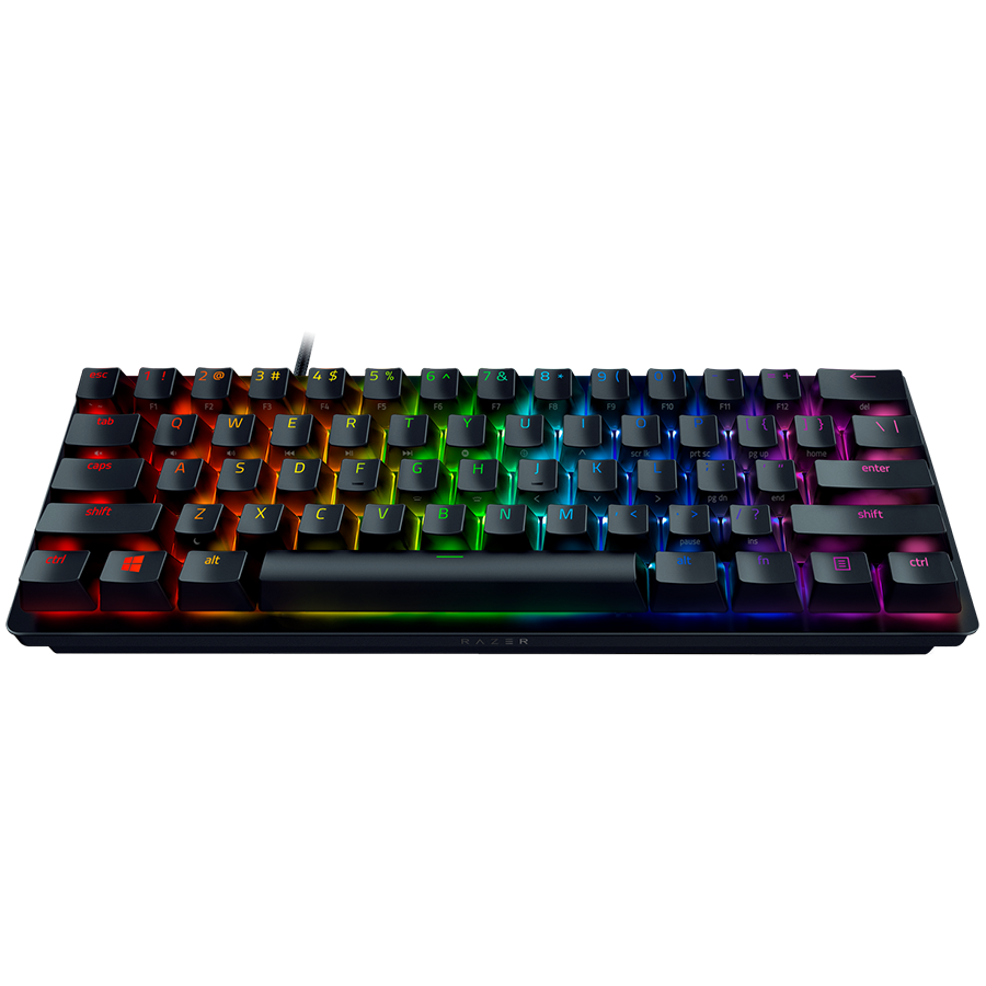 Huntsman V3 Pro Mini - US Layout, Gaming Keyboard, Analog Optical Switch Gen-2, 60% size, Razer Chroma™ RGB, Detachable Type C Cable, Doubleshot PBT Keycaps, 5052 Brushed Aluminum Alloy Top Case, Rapid Trigger Mode, Analog Input