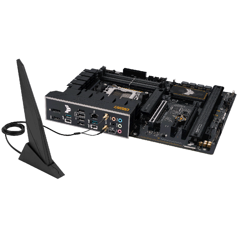 ASUS TUF GAMING B650-PLUS WIFI AM5 ATX gaming MB - AMD B650 4xDIMM DDR5 3xM.2 4xSATA PCIe 4.0 2.5Gb Ethernet WiFi 6 + Bluetooth 1xDisplayPort 1xHDMI with Aura Sync support