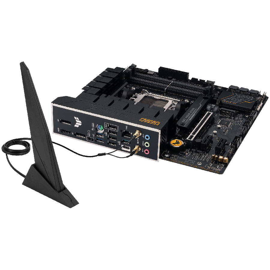 ASUS TUF GAMING B650M-E WIFI AM5 mATX gaming MB - AMD B650 4xDIMM DDR5 2xM.2 4xSATA PCIe 5.0 2.5Gb Ethernet WiFi 6 + Bluetooth 2xDisplayPort 1xHDMI with Aura Sync support