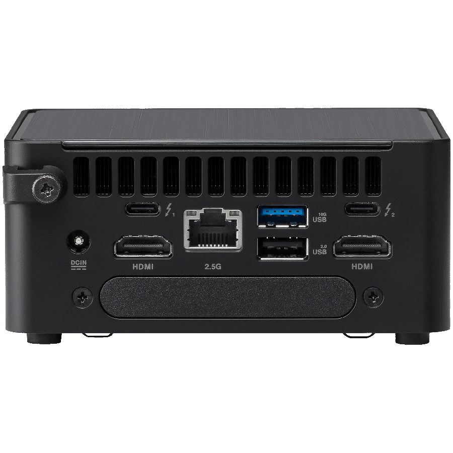 ASUS NUC 14pro/RNUC14RVHI300000I/Intel Core 3 100U/Intel Graphics/4xUSB/M.2 22x80 NVMe; 22x42 NVMe/2.5'' SATA slot/2,5Gbe LAN/2xHDMI/ 2x Thunderbolt 4 (USB-C+DP)/no Storage/no RAM/AX211.D2WG.NV/no OS/No Cord/Tall Kit(L6)/EAN:4711387491379