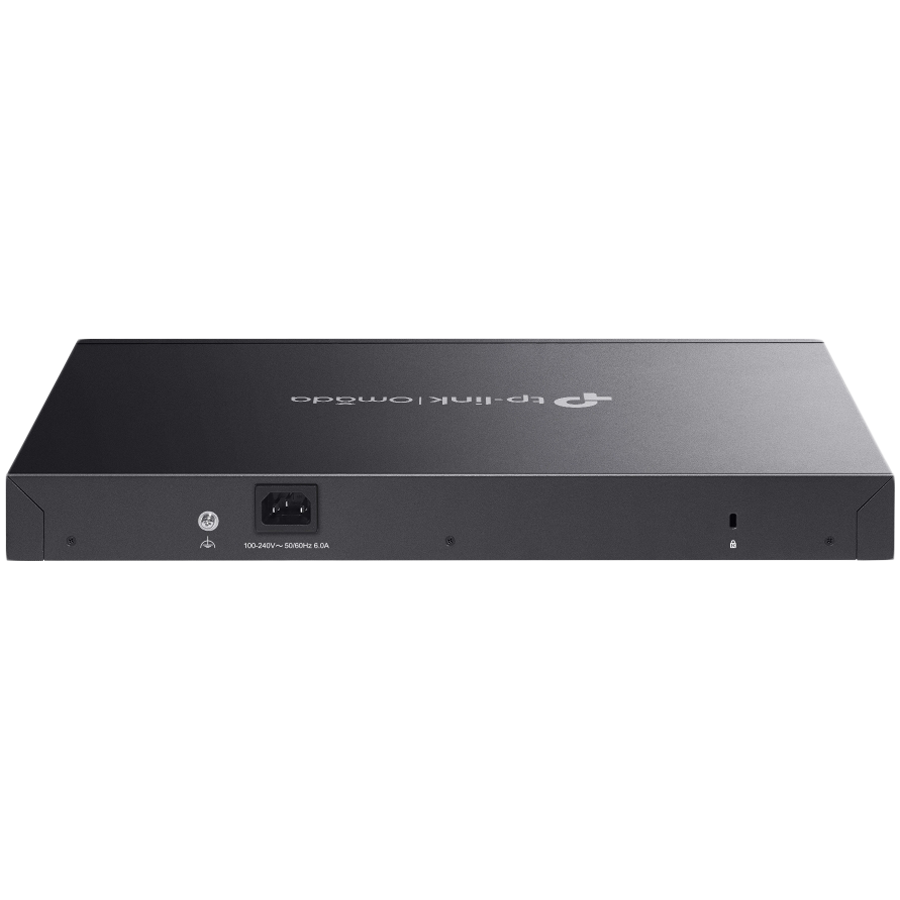 TP-Link SG3428MP Omada 28-Port Gigabit L2+ Managed Switch with 24× Gigabit 802.3af/at PoE+ ports and 4× Gigabit SFP slots, 384 W total PoE budget, Omada app, Static Routing, VLAN, ACL, QoS, IGMP Snooping, OAM, and DDM, ERPS, Zero-Touch Provisioning