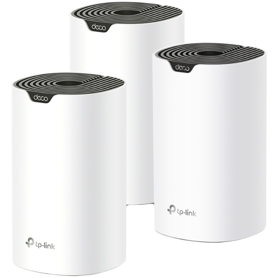 AC1900 Whole Home Mesh Wi-Fi SystemSPEED: 600 Mbps at 2.4 GHz +1300 Mbps at 5 GHzSEPC: 3× Internal Antennas, 3× Gigabit Ports (WAN/LAN auto-sensing)FEATURE: Deco App, Router/AP Mode, IPv6, IPTV, Parental Controls, QoS, MU-MIMO, Beamforming, Alexa