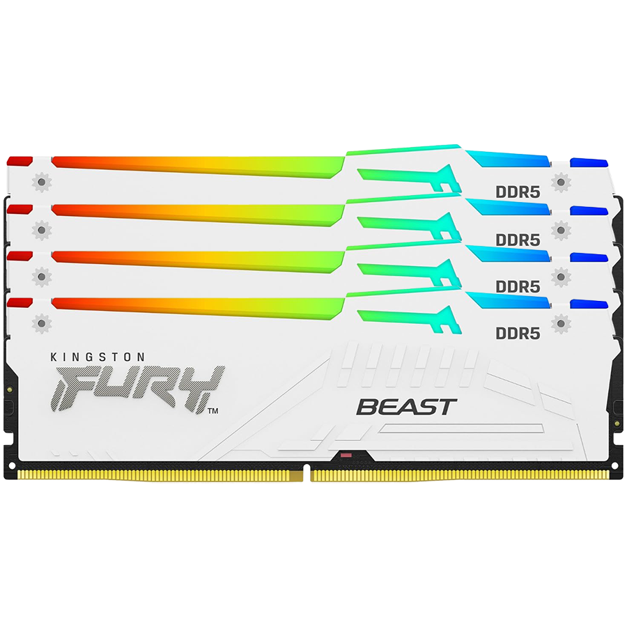 Kingston DRAM 64GB 5600MT/s DDR5 CL40 DIMM (Kit of 4) FURY Beast White RGB XMP