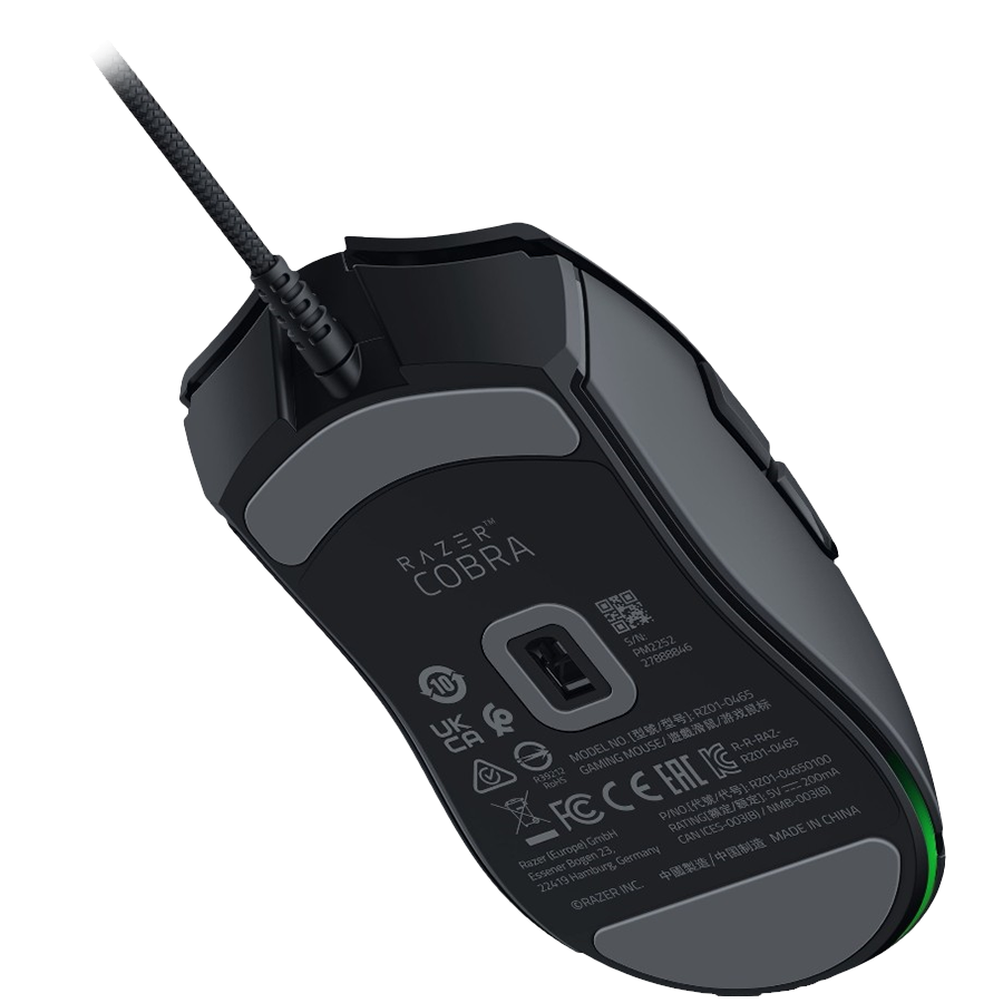 Razer Cobra Gaming Mouse, Optical Mouse Switches Gen-3, 90 million Clicks, 58g Lightweight Design, Razer Chroma™ Lighting with Gradient Underglow, 8500 DPI Optical Sensor, Razer™ Speedflex Cable, 100% PTFE Feet