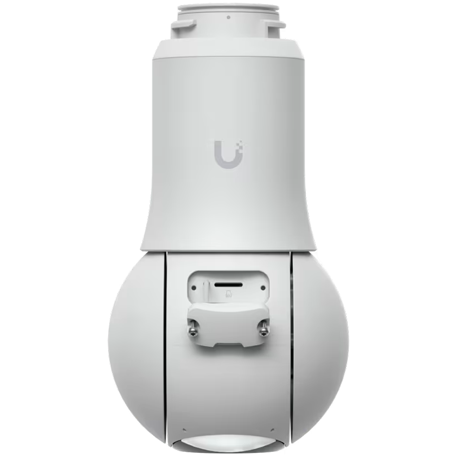 Ubiquiti UVC-G6-PTZ-W All-weather, 4K dual-lens camera with 10x hybrid zoom, 1/1.8" 8MP image sensor, Multi-TOPS AI Engine, and ultra-low latency pan-tilt-zoom control for motion tracking