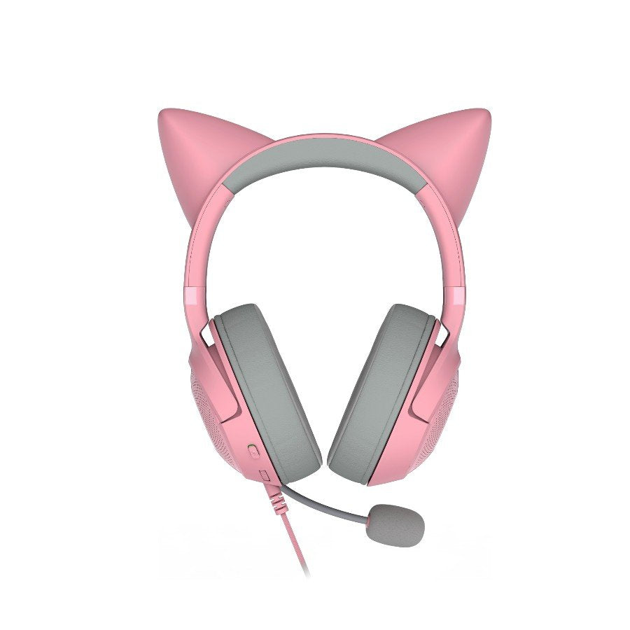 Kraken Kitty V2 - Pink, Gaming headset, Kitty Ears, Stream Reactive Lighting, HyperClear Cardioid Mic, 40 mm TriForce Drivers, Built into the earcups microphone, Razer Chroma RGB (Ear and Earcups), Surround sound: Only available on Windows 10 64-bit