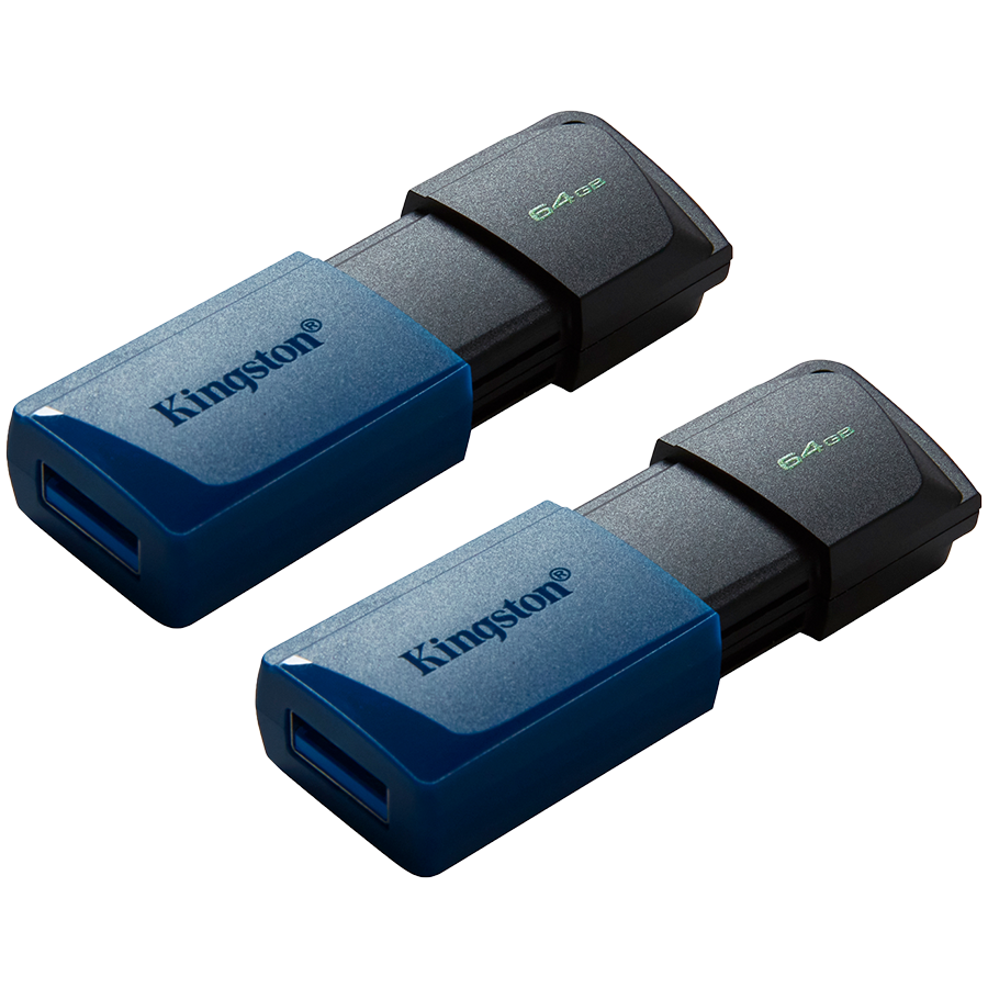 Kingston 64GB USB3.2 Gen 1 DataTraveler Exodia M (Black + Blue) - 2 Pieces
