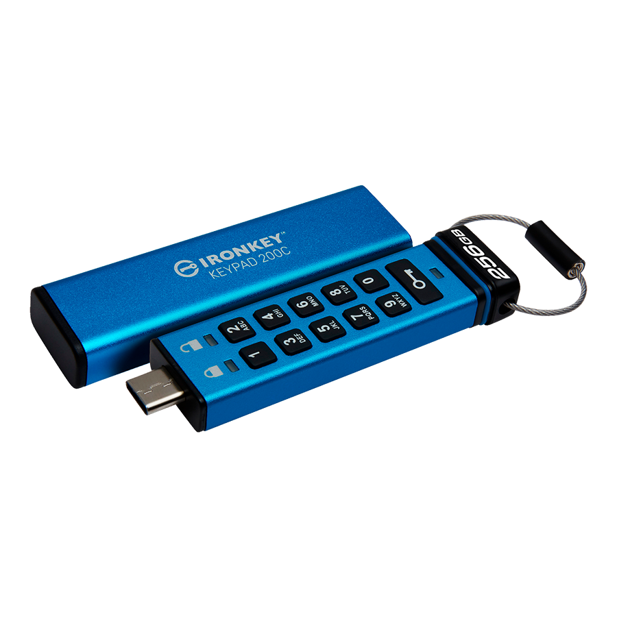 Kingston 256GB USB-C IronKey Keypad 200C, FIPS 140-3 Lvl 3 (Pending) AES-256