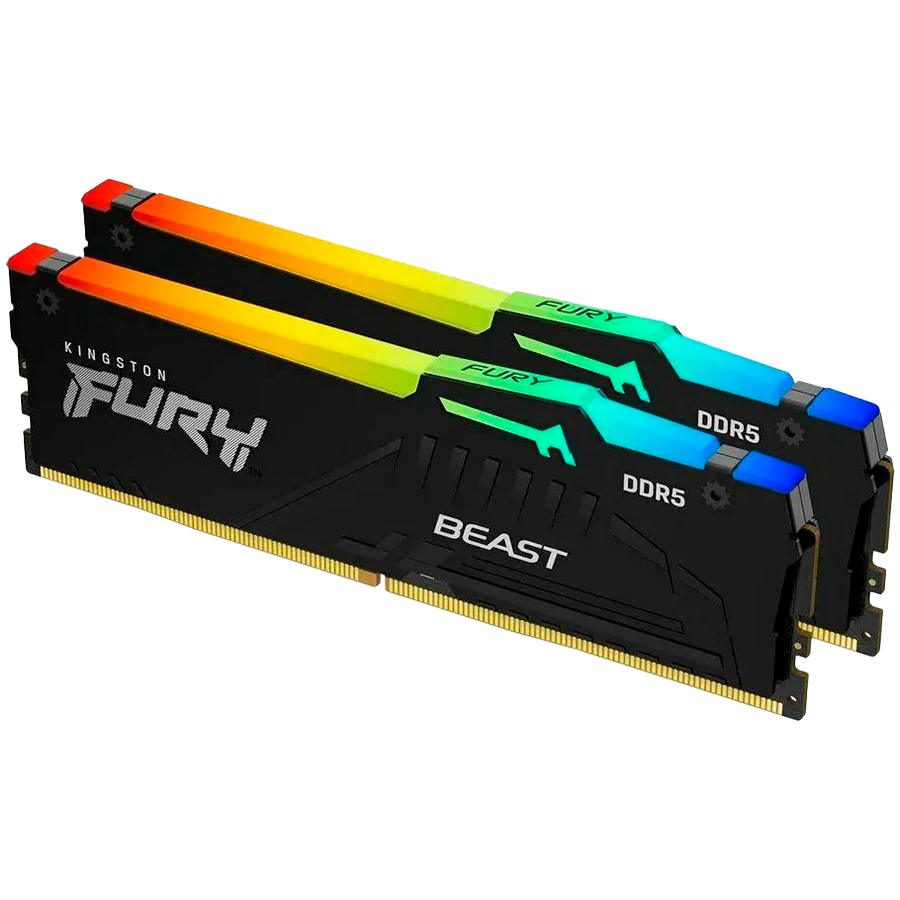 Kingston 16GB 5200MT/s DDR5 CL40 DIMM (Kit of 2) FURY Beast White RGB