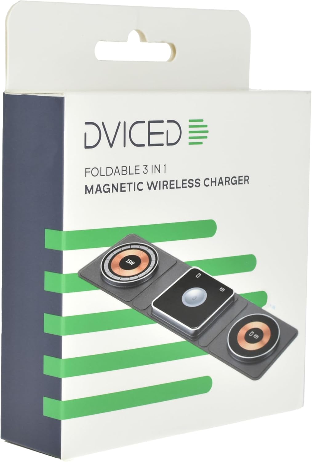 DVICED 3-in-1 Foldable Magnetic Wireless Charger - Black/Copper for Smartphones, AirPods, iWatch