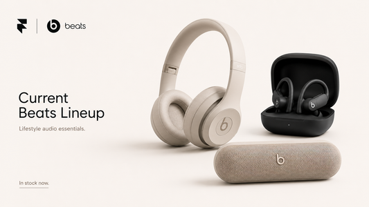 Florence Trading x Beats current lineup: Solo 4 headphones, Powerbeats Pro 2, and Beats Pill speaker