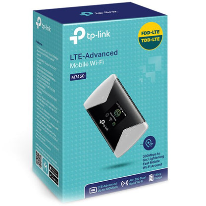 Mobile Router TP-Link 300Mbps 4G LTE-Advanced Mobile Wi-Fi, AC1200 selectable Dual Band Wi-Fi, internal 4G Modem, SIM card slot, micro SD card slot, 1.4 inch TFT color screen display, 3000mAH rechargeable battery, tpMiFi App