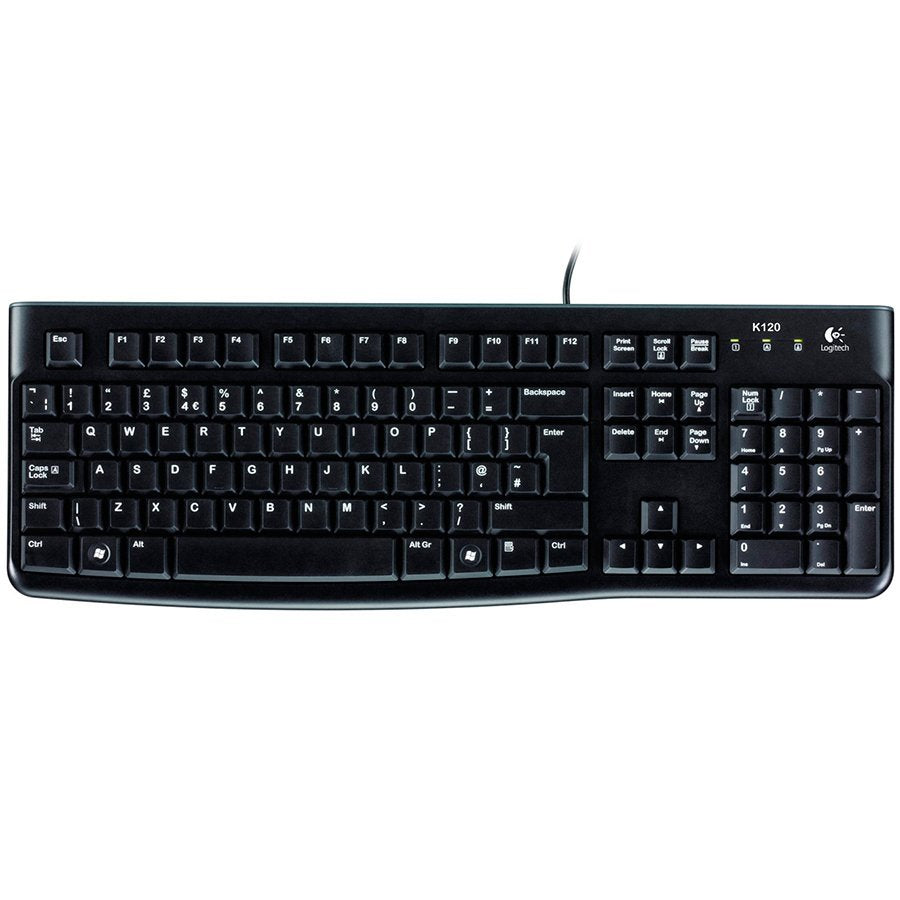 LOGITECH K120 Corded Keyboard - BLACK - USB - ARA