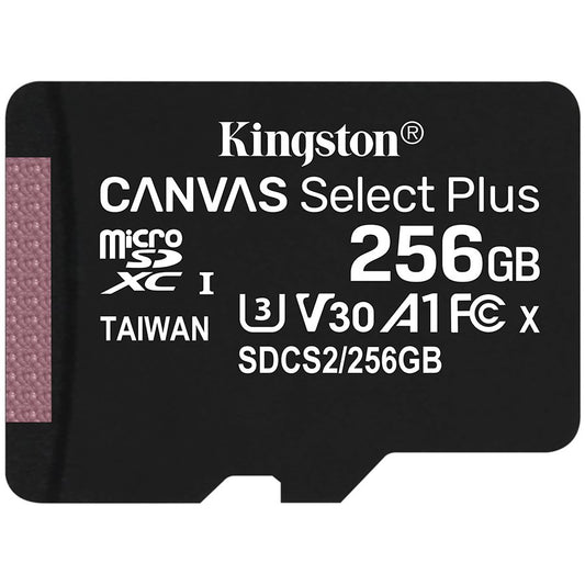 Kingston 256GB micSDXC Canvas Select Plus 100R A1 C10 Single Pack w/o ADP