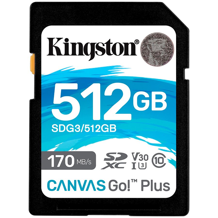 Kingston 512GB SDXC Canvas Go Plus 170R C10 UHS-I U3 V30