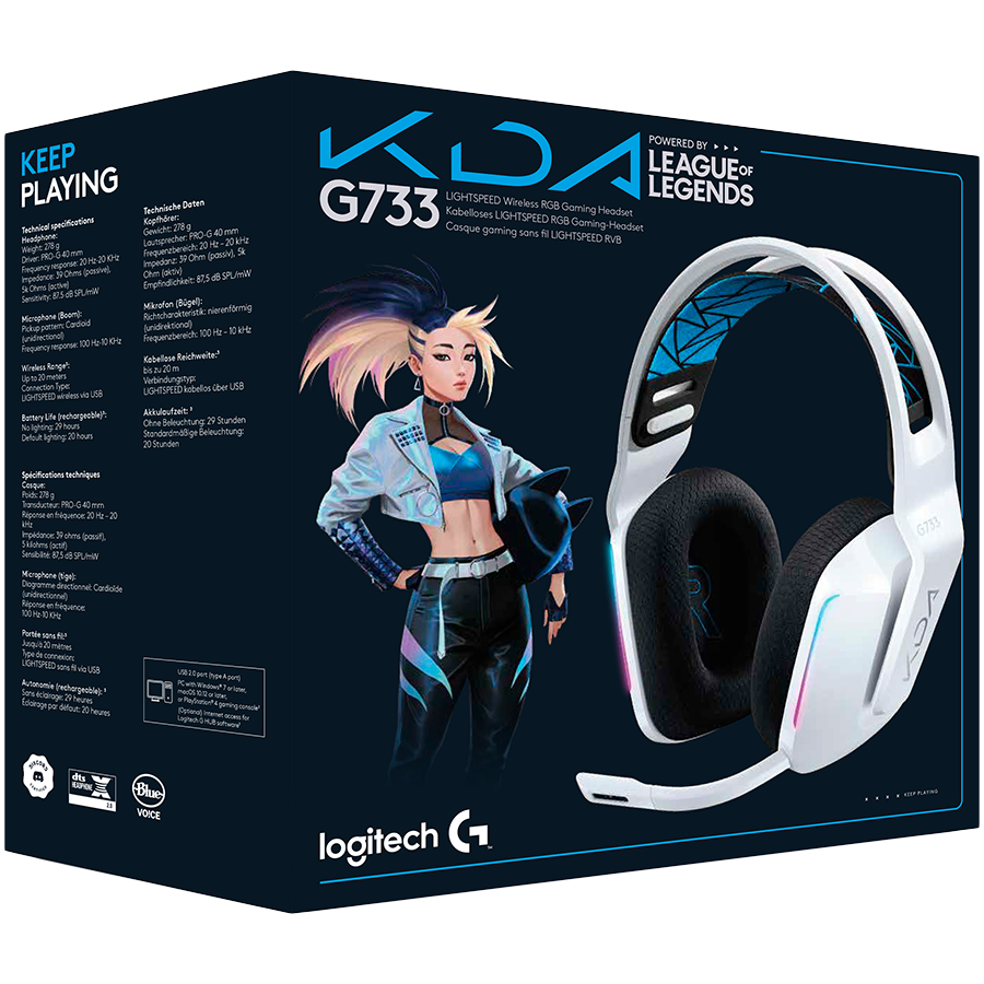 LOGITECH G733 LOL LIGHTSPEED Wireless RGB Gaming Headset - K/DA
