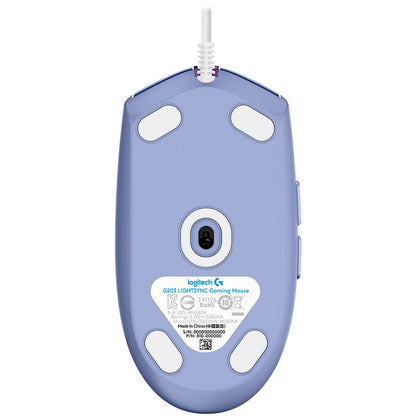 LOGITECH G203 LIGHTSYNC Corded Gaming Mouse - LILAC - USB