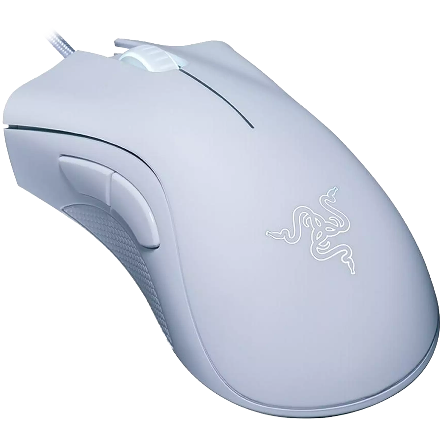 Razer DeathAdder Essential White Edition, Gaming Mouse, True 6 400 DPI optical sensor, Ergonomic Form Factor, Mechanical Mouse Switches with 10 million-click life cycle, 1000 Hz Ultrapolling, Single-color white lighting