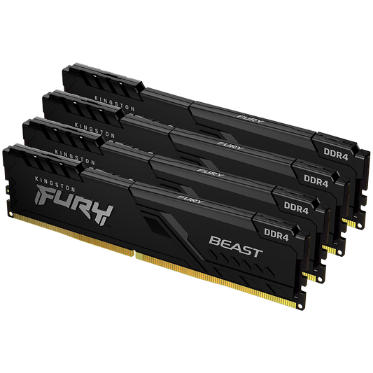 Kingston DRAM 64GB 3600MT/s DDR4 CL18 DIMM (Kit of 4) FURY Beast Black
