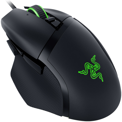 Razer Basilisk V3, 2nd-gen Razer Optical Mouse Switch rated for 70 million clicks, Optical Sensor - 26,000 DPI, 4-way Razer HyperScroll tilt wheel, Electronically actuated notched and free-spinning modes, Razer Speedflex Cable, Razer Chroma RGB