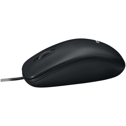 LOGITECH B100 Corded Mouse - BLACK - USB - B2B