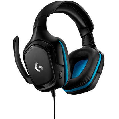 LOGITECH G432 Wired Gaming Headset 7.1 - LEATHERETTE - BLACK/BLUE - USB