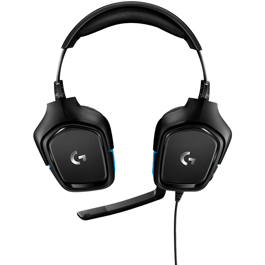LOGITECH G432 Wired Gaming Headset 7.1 - LEATHERETTE - BLACK/BLUE - USB