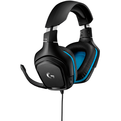 LOGITECH G432 Wired Gaming Headset 7.1 - LEATHERETTE - BLACK/BLUE - USB