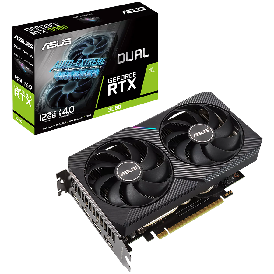 ASUS Video Card NVidia DUAL-RTX3060-12G-V2//RTX3060,HDMI*1,DP*3,12G,D6