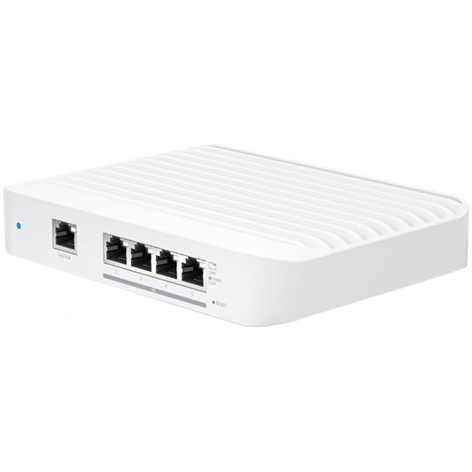 Layer 2 switch with (4) 10GbE RJ45 ports and (1) GbE, 802.3at PoE+ RJ45 input.The Switch Flex XG (USW Flex XG) is a fully managed, mult-gigabit, Layer 2 switch with (4) 10GbE RJ45 ports and (1) GbE PoE input. The USW Flex XG sports slim, compact ho