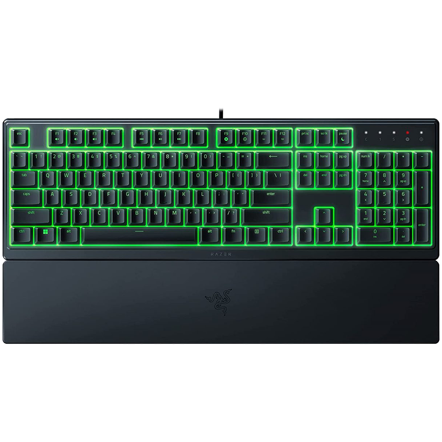 Razer Ornata V3 X US, Silent Membrane Switches, RGB Lighting, 1000 Hz Ultrapolling, UV coated ABS Keycaps, Soft-touch wrist rest