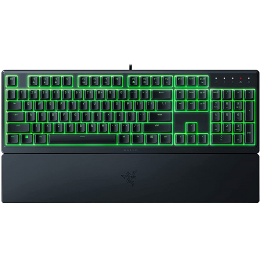 Razer Ornata V3 X US, Silent Membrane Switches, RGB Lighting, 1000 Hz Ultrapolling, UV coated ABS Keycaps, Soft-touch wrist rest