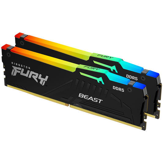 Kingston DRAM 32GB 5200MT/s DDR5 CL36 DIMM (Kit of 2) FURY Beast RGB EXPO