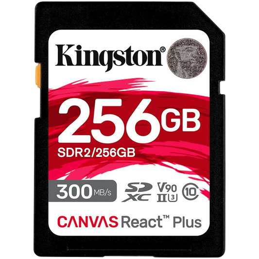 Kingston 256GB Canvas React Plus SDXC UHS-II 300R/260W U3 V90 for Full HD/4K/8K