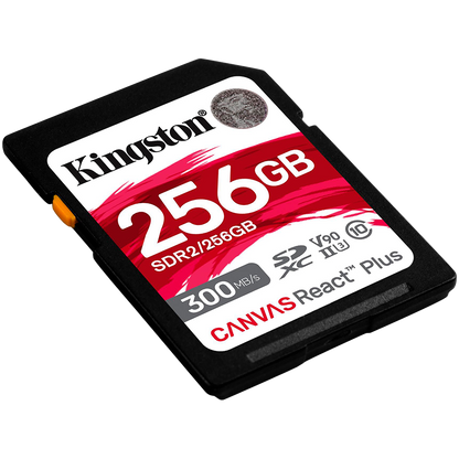 Kingston 256GB Canvas React Plus SDXC UHS-II 300R/260W U3 V90 for Full HD/4K/8K